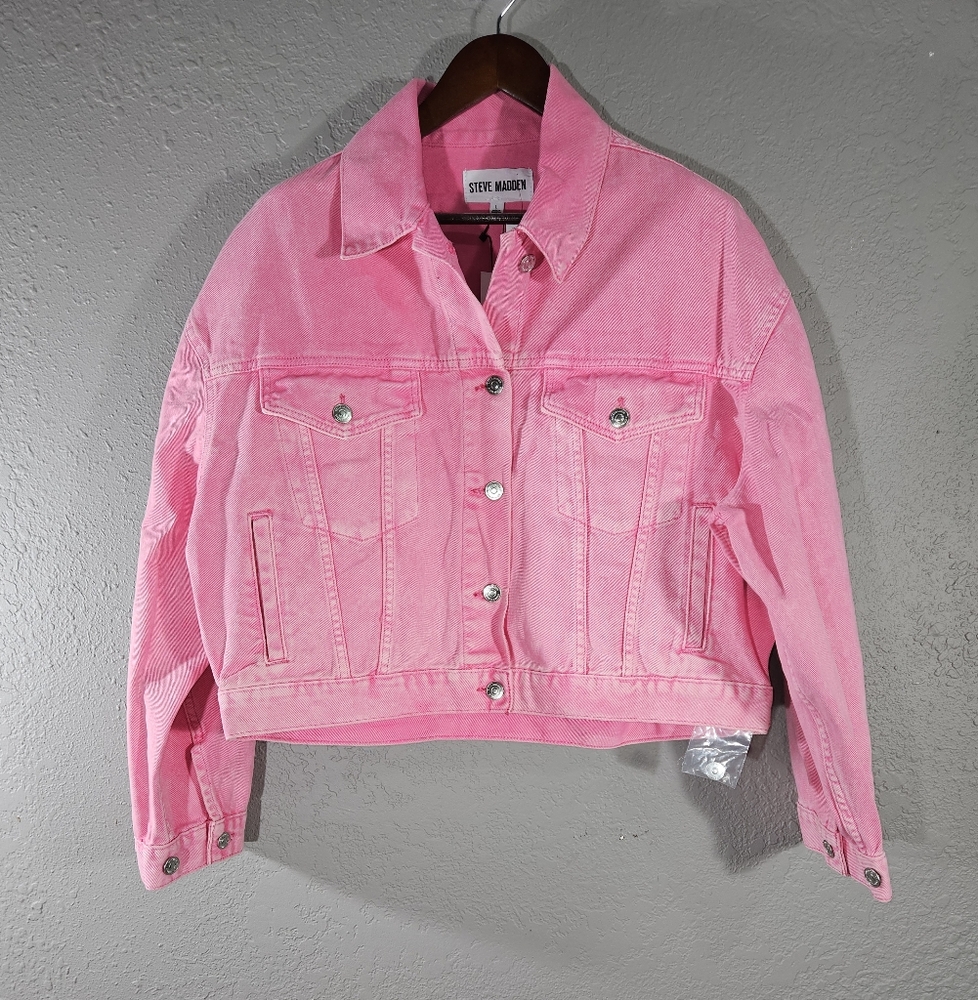 Steve Madden Pink Corduroy Jean Jacket